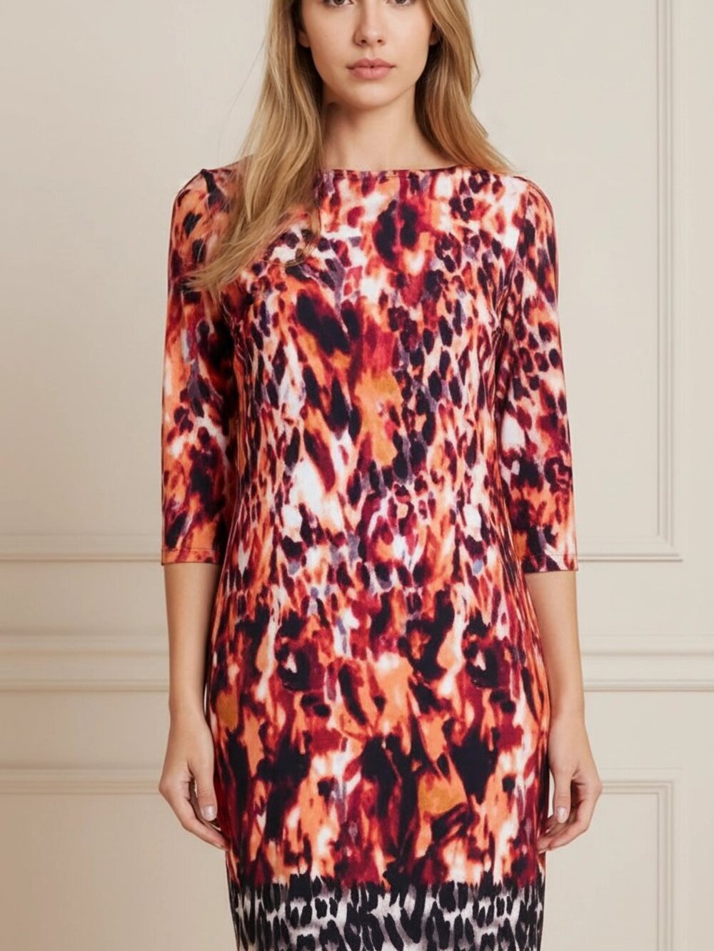 🐯🐆Luxury Designer Leopard Tiger Animal Print Elegant Cocktail Gown Dress Tunic